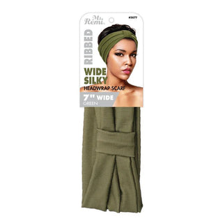MS. REMI RIBBED 7" WIDE SILKY HEADWRAP SCARF - Beautylicious Canada