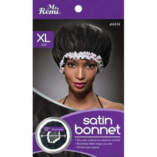Ms. Remi Satin Bonnet Xl Black *4414 - Beautylicious Canada