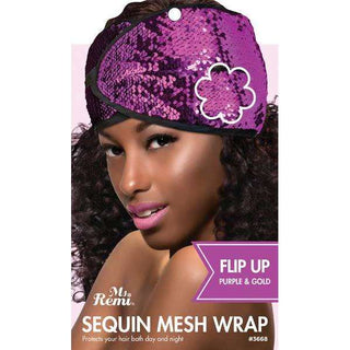 Ms. Remi Sequin Mesh Wrap, Purple & Gold *3668 - Beautylicious Canada
