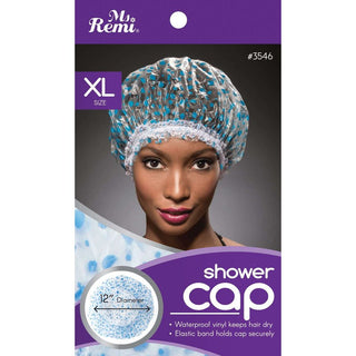 Ms. Remi Shower Cap XL Blue Dot *3546 - Beautylicious Canada