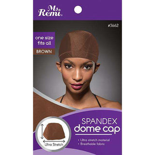 Ms. Remi Spandex Dome Cap Brown *3662 - Beautylicious Canada