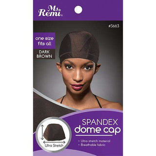 Ms. Remi Spandex Dome Cap Dark Brown *3663 - Beautylicious Canada