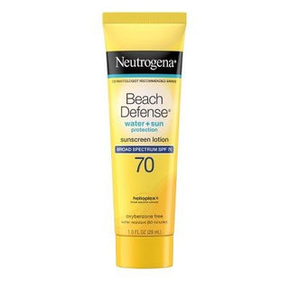 NEUTROGENA® BEACH DEFENSE WATER+SUN PROTECTION SPF70 SUNSCREEN LOTION 1OZ - Beautylicious Canada