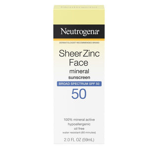 NEUTROGENA SHEER ZINC FACE MINERAL SUNSCREEN 2OZ - Beautylicious Canada