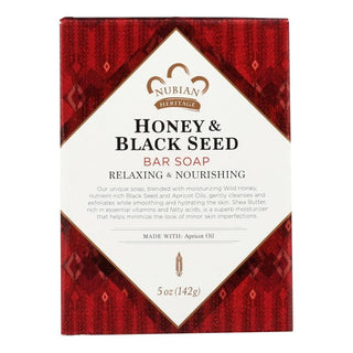 NUBIAN HONEY & BLACK SEED BAR SOAP - RELAXING & NOURISHING 5OZ - Beautylicious Canada