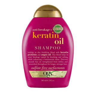OGX Anti - Breakage + Keratin Oil Fortifying Anti - Frizz Shampoo for Damaged Hair & Split Ends - 13 fl oz - Beautylicious Canada