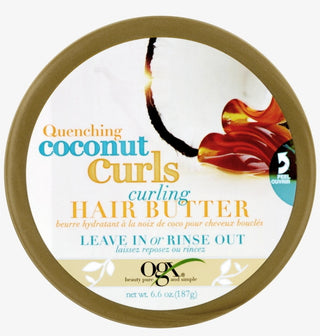 Ogx Quenching Coconut Curls Curling Leave in Hair Butter For Hair Motorization, 6.6 Oz - Beautylicious Canada