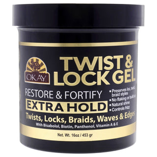 OKAY TWIST AND LOCK GEL EXTRA HOLD 16OZ - Beautylicious Canada