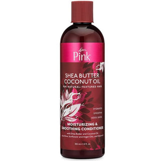PINK SHEA BUTTER COCONUT OIL MOISTURIZING & SMOOTHING CONDITIONER 12OZ - Beautylicious Canada
