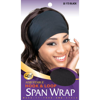 QFITT ADJUSTABLE HOOK & LOOP SPANDEX WRAP *173 BLACK - Beautylicious Canada