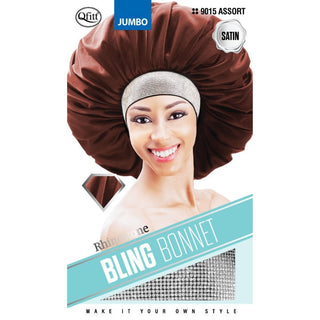 QFITT BLING SATIN JUMBO BONNET - RHINESTONE "6026 - Beautylicious Canada