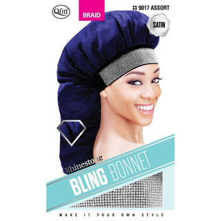 QFITT BLING SATIN STONE BONNET JUMBO "6026 - Beautylicious Canada
