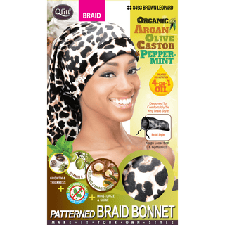 QFITT BRAID ORGANIC PATTERNED BONNET *8493 - Beautylicious Canada