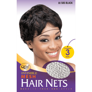 QFITT FRENCH INVISIBLE HAIR NETS *505 BLACK - Beautylicious Canada