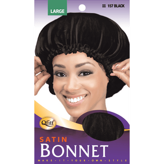 QFITT LARGE SATIN BONNET *157 BLACK - Beautylicious Canada