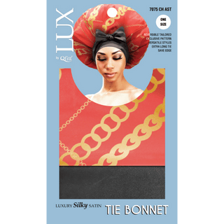 QFITT LUXURY SILKY SATIN TIE BONNET - PATTERN *7075 - Beautylicious Canada