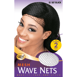 QFITT MESH WAVE NETS - 2PCS *507 BLACK - Beautylicious Canada