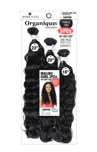 SHAKE - N - GO ORGANIQUE MASTERMIX MALIBU CURL 3PCS BUNDLES 8.8OZ - Beautylicious Canada