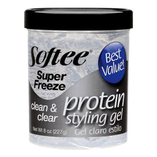 SOFTEE Super Freeze Protein Styling Gel Clear 8 OZ - Beautylicious Canada