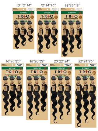 SOPRANO 9A+ BRAZILIAN REMI HUMAN HAIR TRIO/SINGLE BUNDLES NATURAL BLACK - Beautylicious Canada