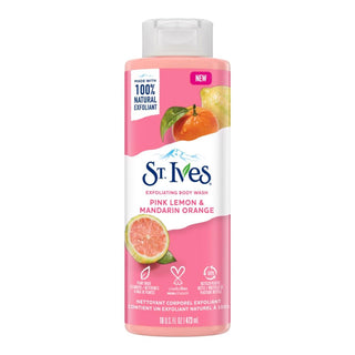 ST. IVES PINK LEMON & MANDARIN ORANGE EXFOLIATING BODY WASH 16OZ - Beautylicious Canada