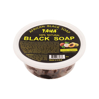 TAHA 100% NATURAL AFRICAN BLACK SOAP - COCONUT & PAPAYA 8OZ - Beautylicious Canada