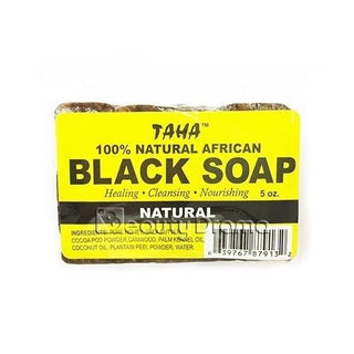 TAHA 100% NATURAL AFRICAN BLACK SOAP - NATURAL 5OZ - Beautylicious Canada